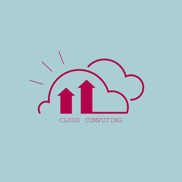 Vector cloud computing concept design. isolated on blue background.