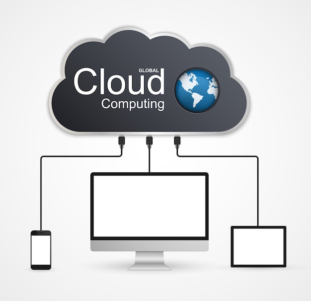 Cloud computing concept design.