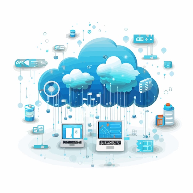 Vettore cloud_computing_concept_vector_illustrato