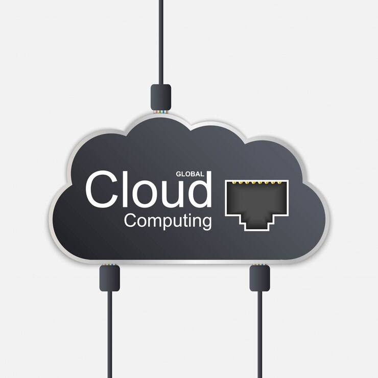 Vector cloud computing concept.