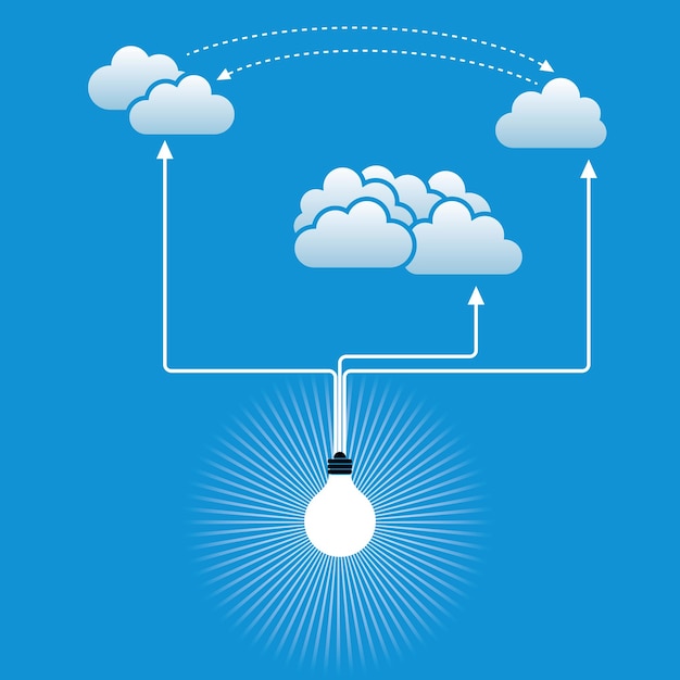 Vector cloud computing conceptontwerp.