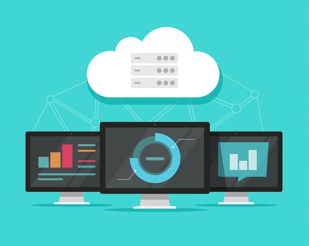 Cloud computing data servers technology  illustration