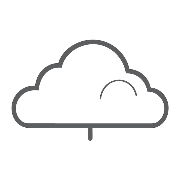 Vector cloud computing editable stroke icon vector illustration line art