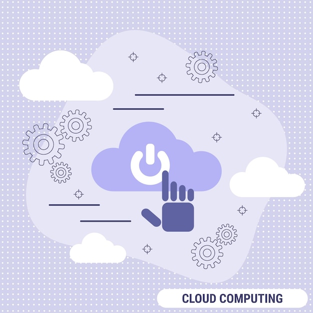 Vettore illustrazione del concetto di vettore di stile di design piatto di cloud computing