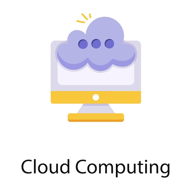 L'icona piatta del cloud computing è disponibile per l'uso premium