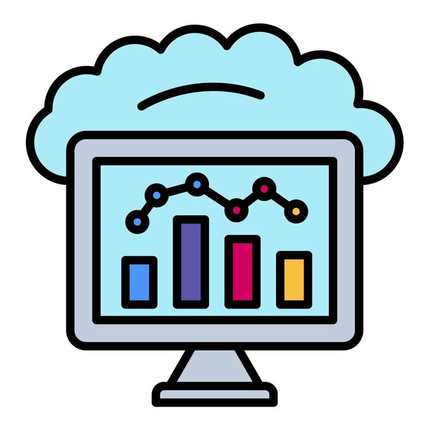 Vector cloud computing flat illustration