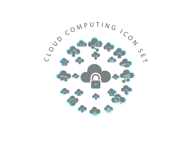 Cloud computing icon set design