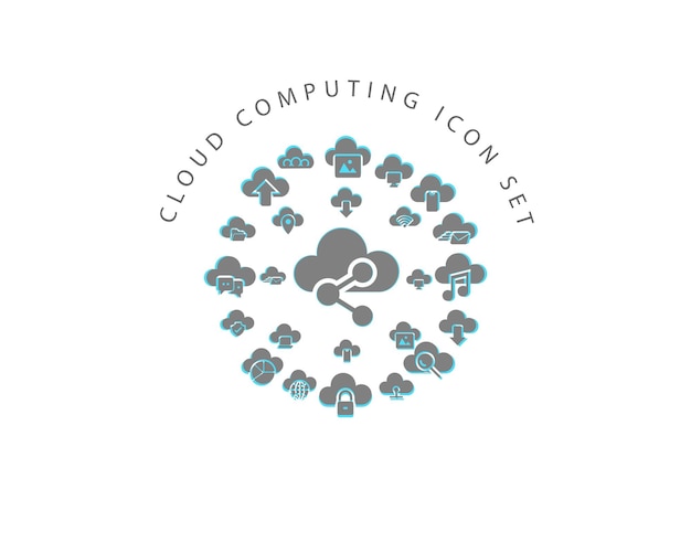 Cloud computing icon set design