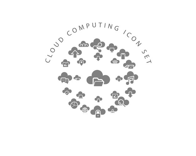 Cloud computing icon set design