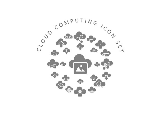 Cloud computing icon set design