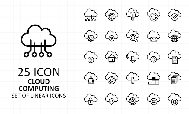 Cloud computing icon set