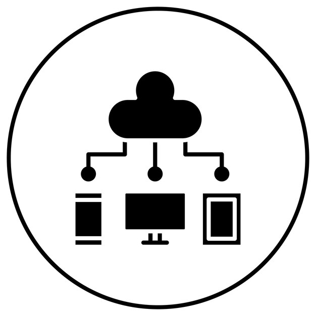 クラウドコンピューティングのアイコンベクトル画像はコーディングと開発に使用できます