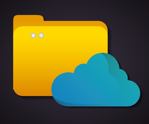 Vector cloud computing icon.