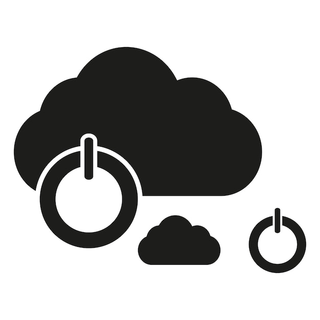 Cloud computing iconen Power knoppen en cloud Technologie concept Vector illustratie EPS 10