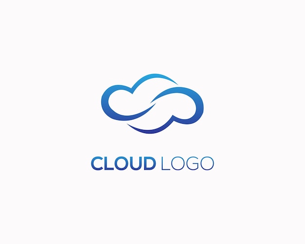 Cloud computing icoon vector logo ontwerp concept sjabloon