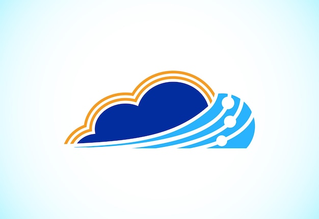 Cloud computing logo sign symbol cloud system technology vector icon