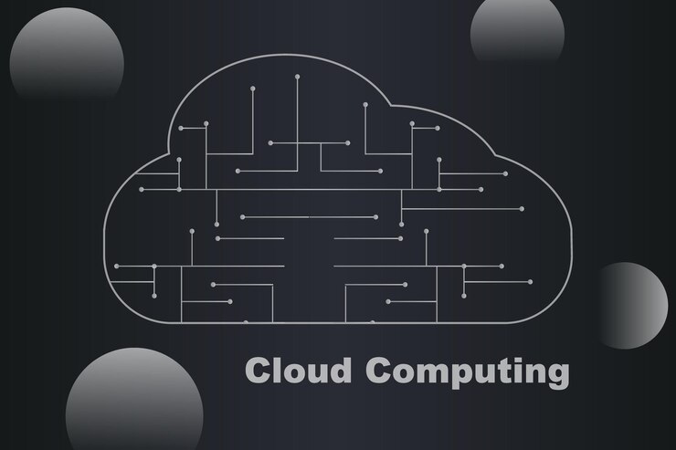Vector a cloud computing logo with a black background