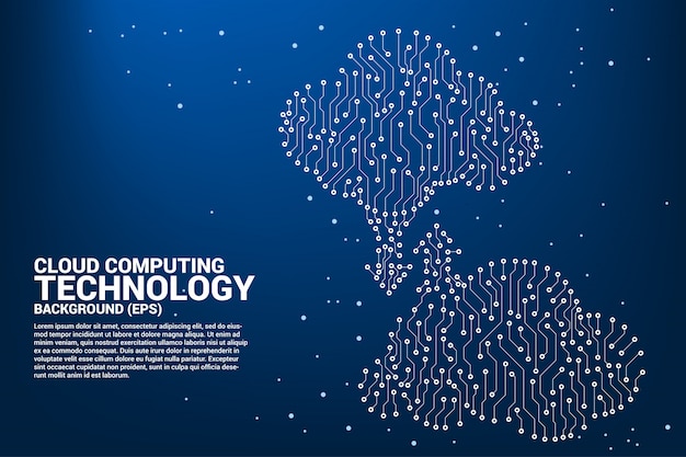 Cloud computing network technology circuit board graphic style 