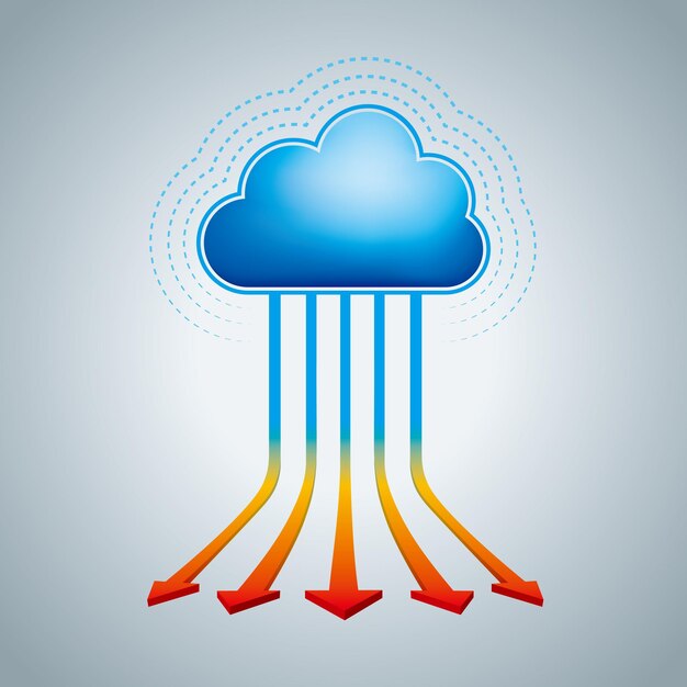 Cloud computing and networking design concept, Data sharing concept design.