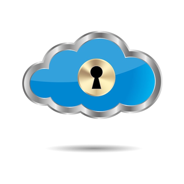 Cloud computing and networking design concept, Locked cloud symbol.