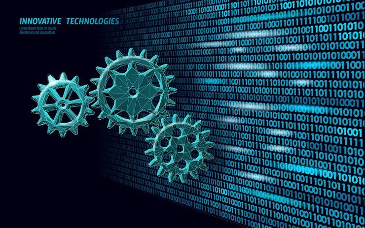 Vector cloud computing online storage settings low poly. personal information security options. polygonal future modern internet business technology vector illustration