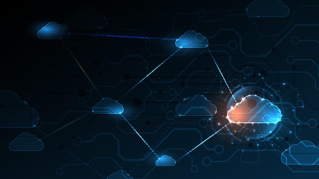 Cloud computing opslagtechnologie achtergrond digitale datadiensten innovatieconcept