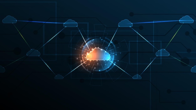 Cloud computing opslagtechnologie achtergrond digitale datadiensten innovatieconcept
