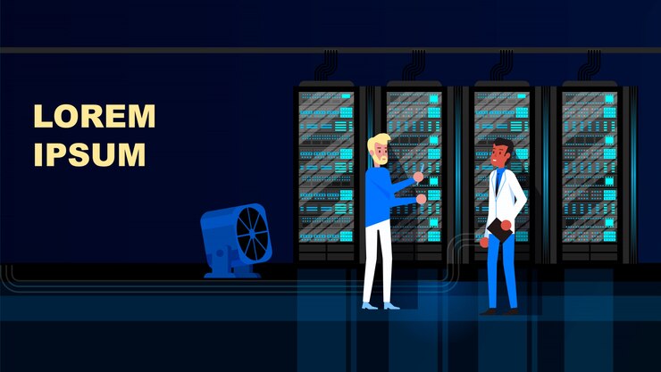 Vector cloud computing service banner