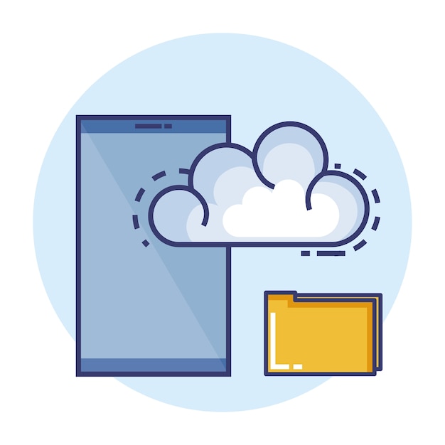 Cloud computing set flat icons