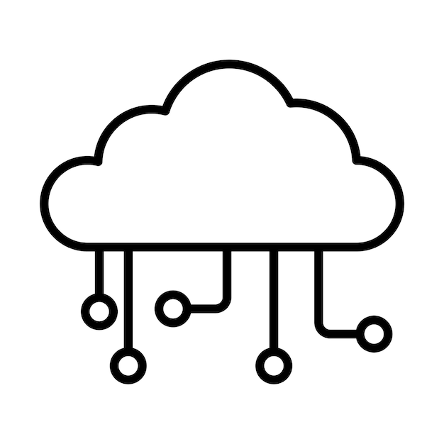 Cloud computing sign symbol vector glyph color icon