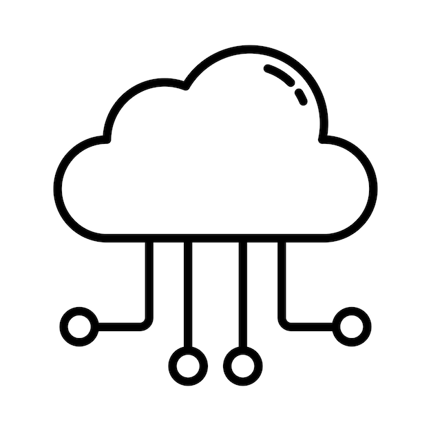 Cloud computing sign symbol vector glyph color icon