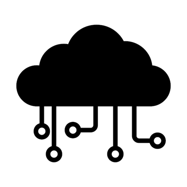 Cloud computing sign symbol vector glyph color icon