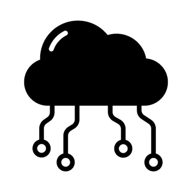 클라우드 컴퓨팅 기호 기호 벡터 글리프 색상 아이콘