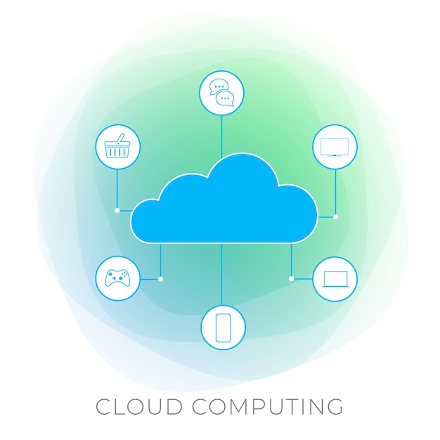 Cloud Computing technologie business vector icoon met internet online opslag data concept