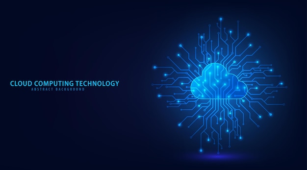 Cloud computing technologie Internet en cybertechnologie Abstracte cloudverbindingstechnologie