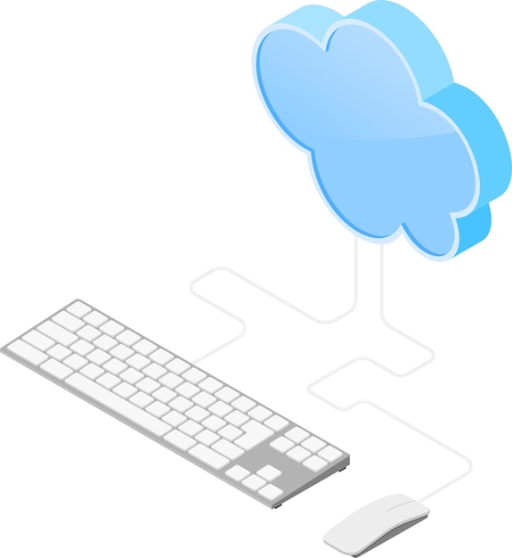 Cloud computing-technologie isometrisch