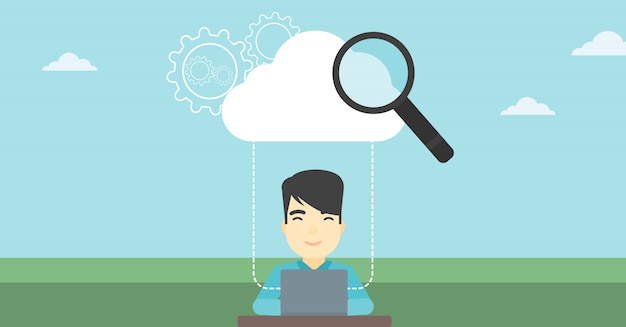 Cloud computing-technologie vector illustratie.