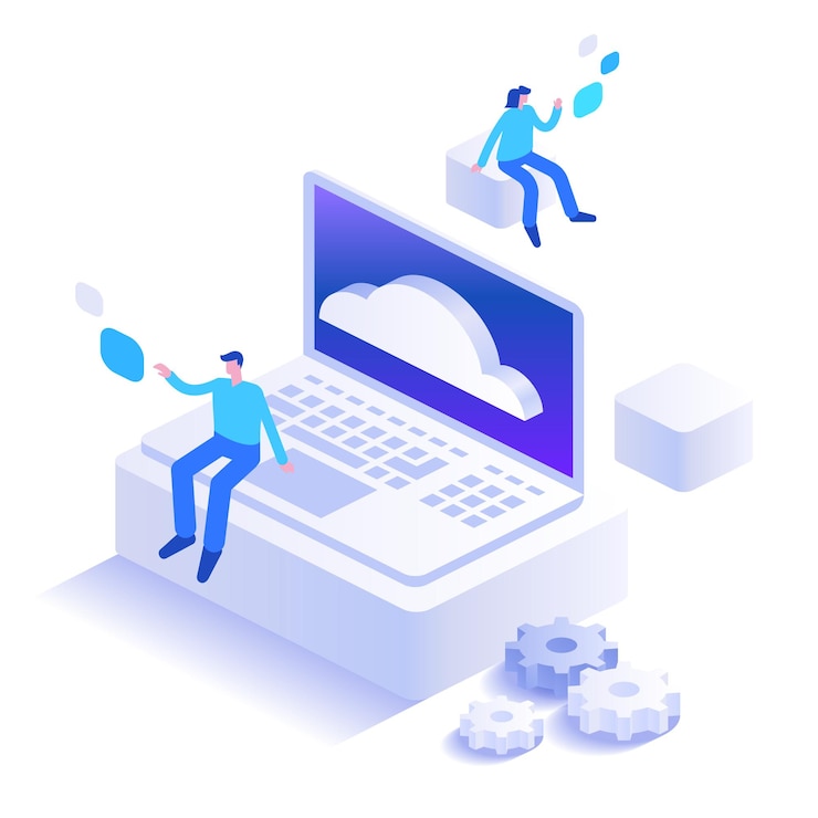 Vector cloud computing technology concept database service