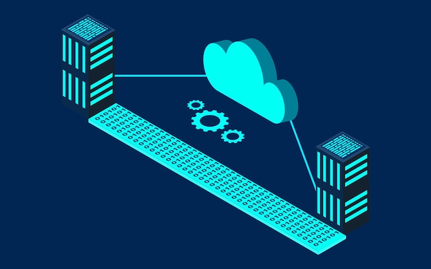 Trasferimenti di file della tecnologia di cloud computing dal server a un altro server