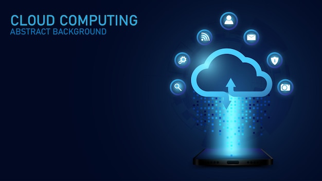 Cloud Computing technology Internet and cyber technology concept background Vector and Illustration