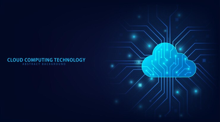 Vector cloud computing technology internet and cyber technology concept