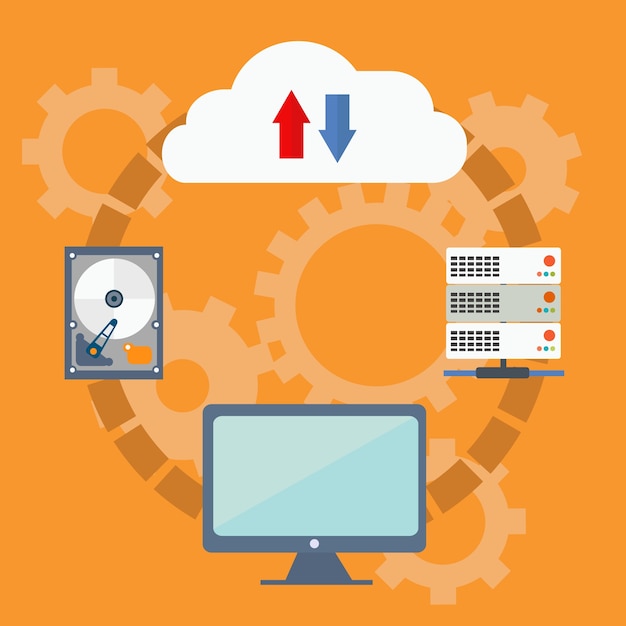 Cloud computing technology vector concept