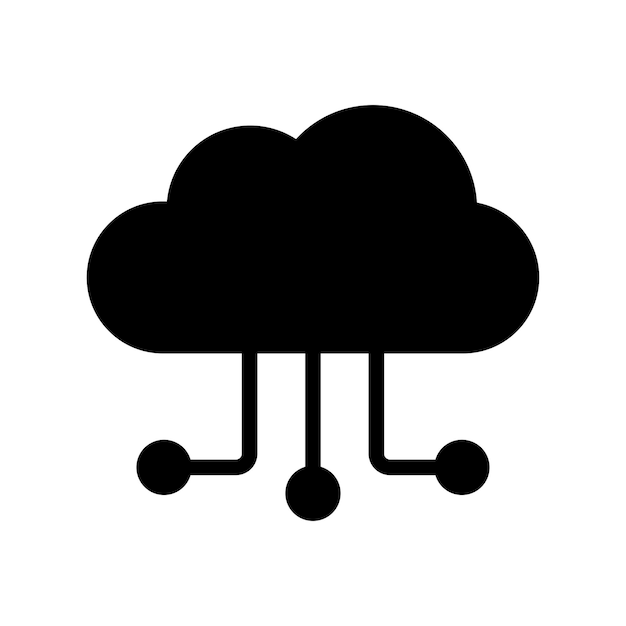 Cloud computing teken vector glyph kleur symboolpictogram