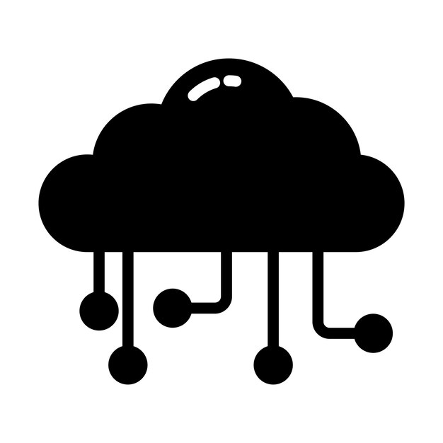 Cloud computing teken vector glyph kleur symboolpictogram