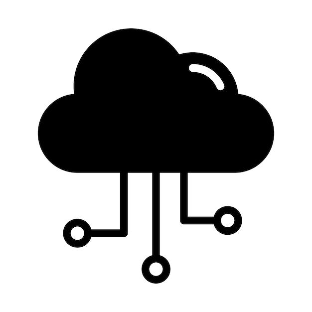 Cloud computing teken vector glyph kleur symboolpictogram