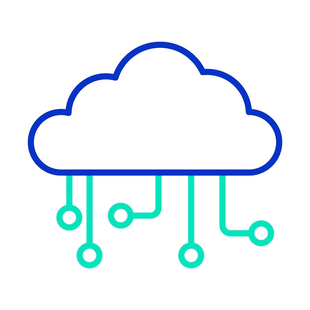 Vector cloud computing teken vector glyph kleur symboolpictogram