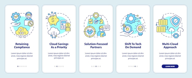 Cloud computing trends onboarding mobile app screen