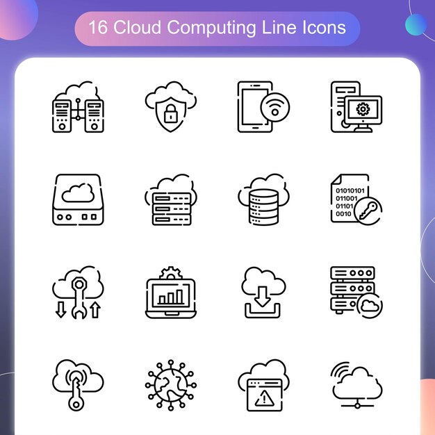 Cloud Computing Vector Overzicht pictogram Set 01