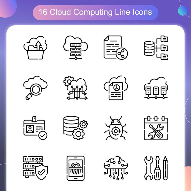 Cloud Computing Vector Overzicht pictogram Set 03