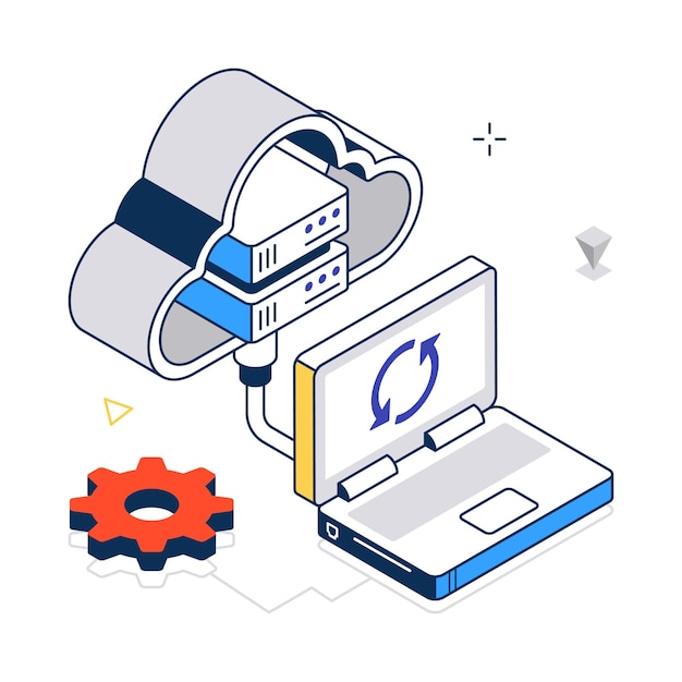 Cloud Configuration concept vector isometric style stock illustration EPS file